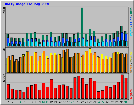 Daily usage for May 2025