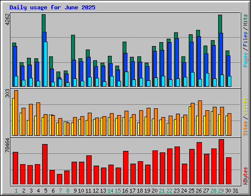 Daily usage for June 2025