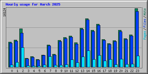 Hourly usage for March 2025