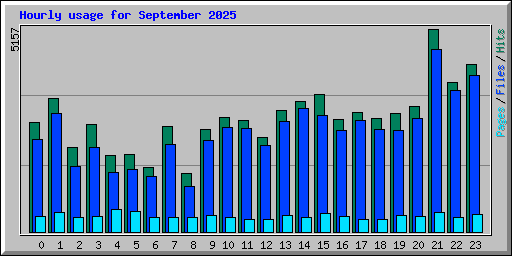 Hourly usage for September 2025