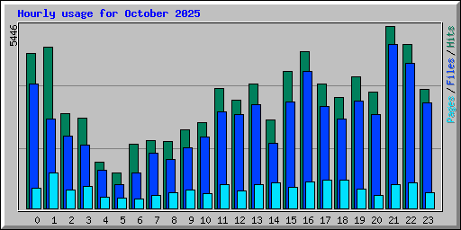 Hourly usage for October 2025