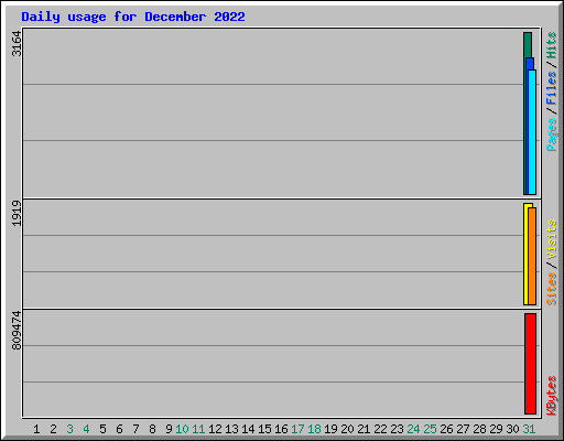 Daily usage for December 2022