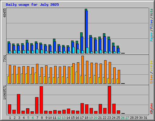 Daily usage for July 2025