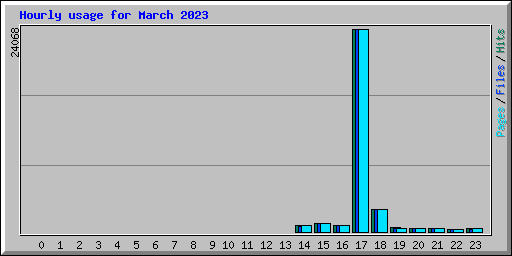 Hourly usage for March 2023