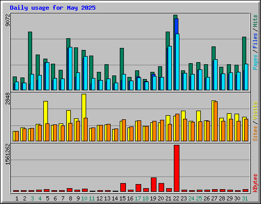 Daily usage for May 2025