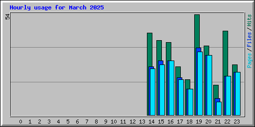 Hourly usage for March 2025