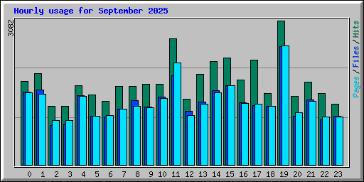 Hourly usage for September 2025