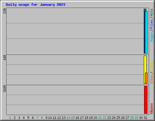 Daily usage for January 2023