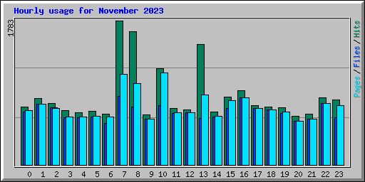 Hourly usage for November 2023