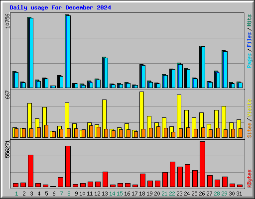 Daily usage for December 2024