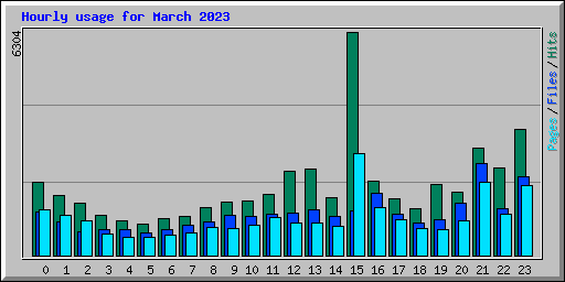 Hourly usage for March 2023