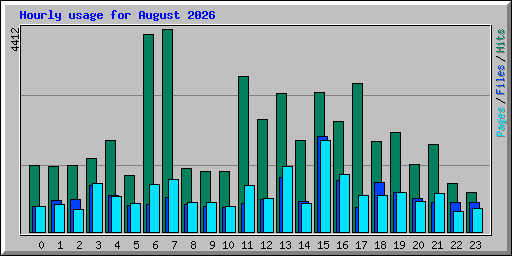 Hourly usage for August 2026