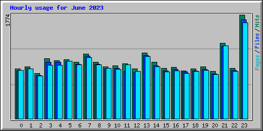 Hourly usage for June 2023