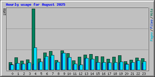 Hourly usage for August 2025