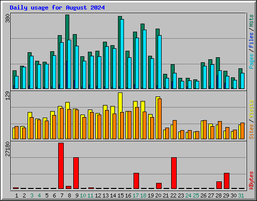 Daily usage for August 2024