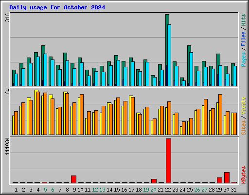 Daily usage for October 2024