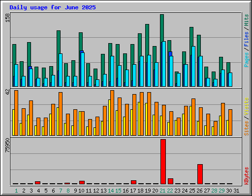 Daily usage for June 2025