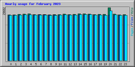 Hourly usage for February 2023