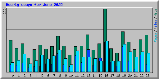 Hourly usage for June 2025