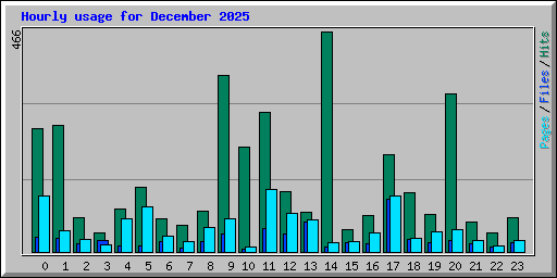 Hourly usage for December 2025