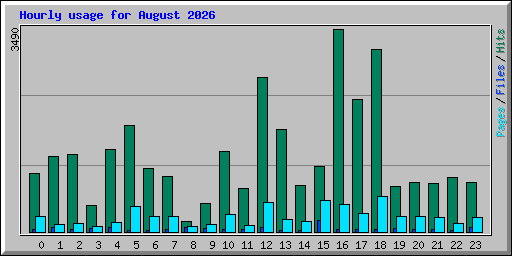 Hourly usage for August 2026