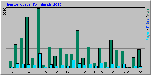 Hourly usage for March 2026