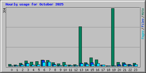Hourly usage for October 2025