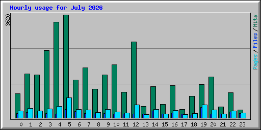 Hourly usage for July 2026