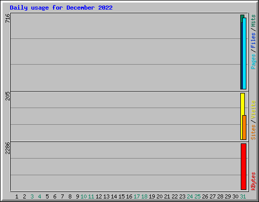 Daily usage for December 2022