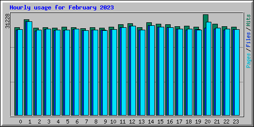 Hourly usage for February 2023