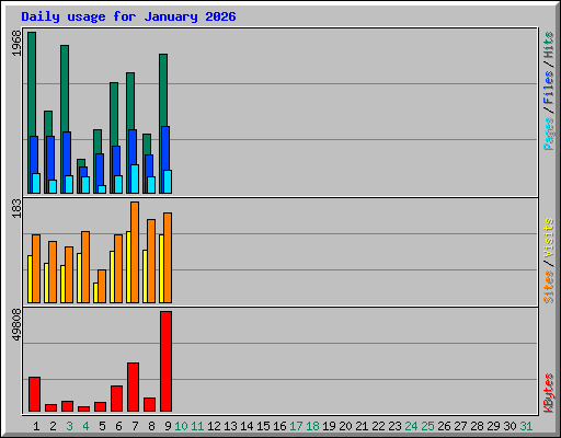 Daily usage for January 2026