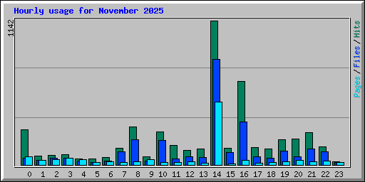 Hourly usage for November 2025