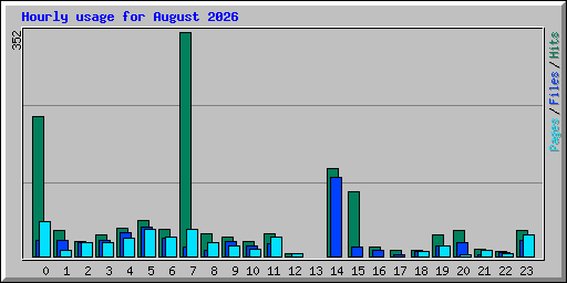 Hourly usage for August 2026