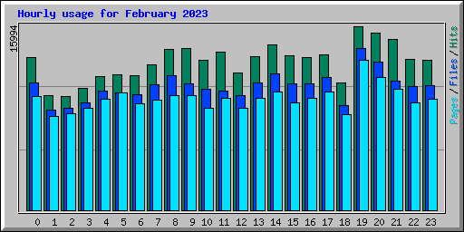Hourly usage for February 2023