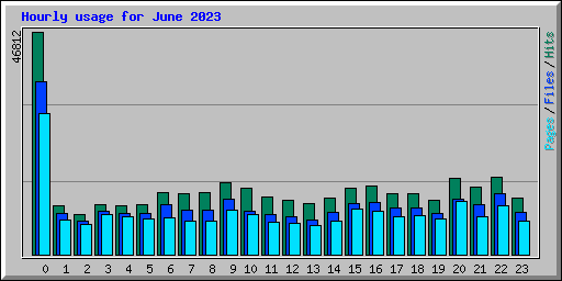 Hourly usage for June 2023