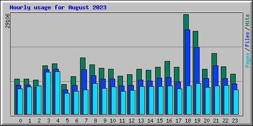 Hourly usage for August 2023