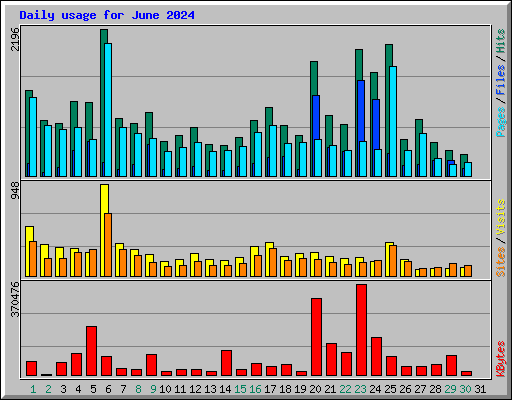 Daily usage for June 2024