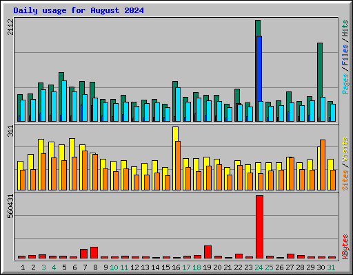 Daily usage for August 2024