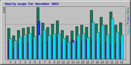 Hourly usage for December 2023