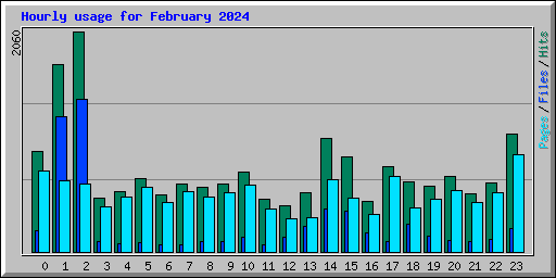 Hourly usage for February 2024