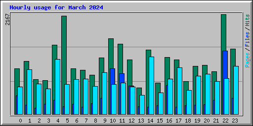 Hourly usage for March 2024