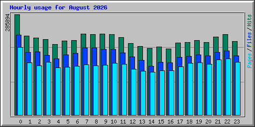 Hourly usage for August 2026