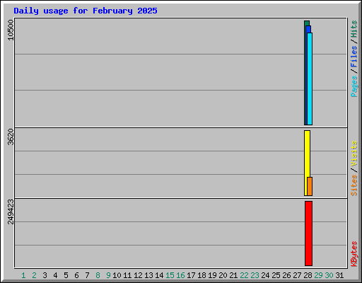Daily usage for February 2025