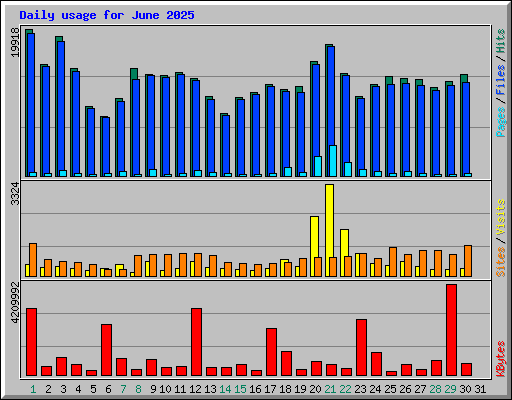 Daily usage for June 2025