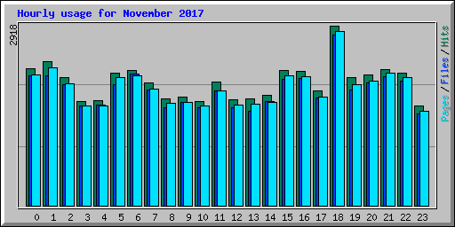 Hourly usage for November 2017