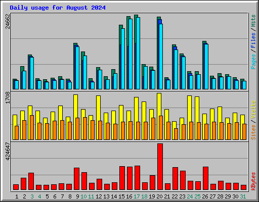 Daily usage for August 2024
