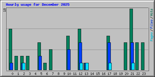 Hourly usage for December 2025