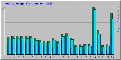 Hourly usage for January 2023