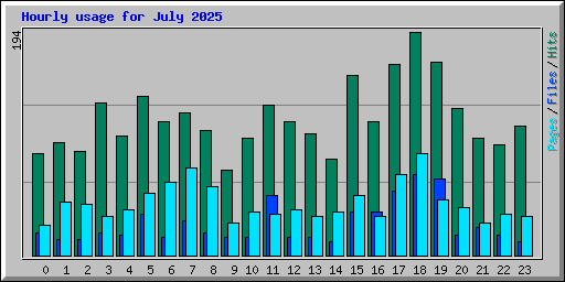 Hourly usage for July 2025