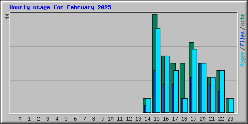 Hourly usage for February 2025